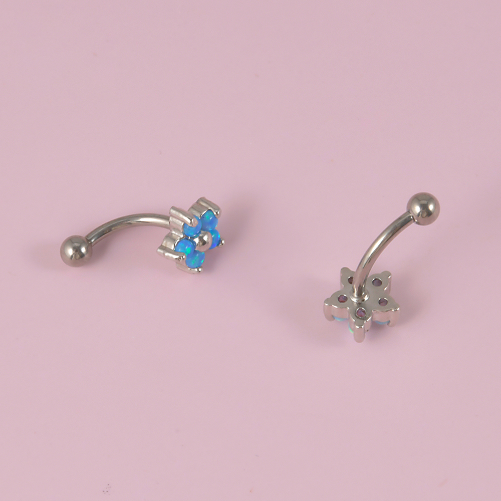 1PC G23 TItanium 16G Crystal F - Eyebrow Curved Barbell recension och pris