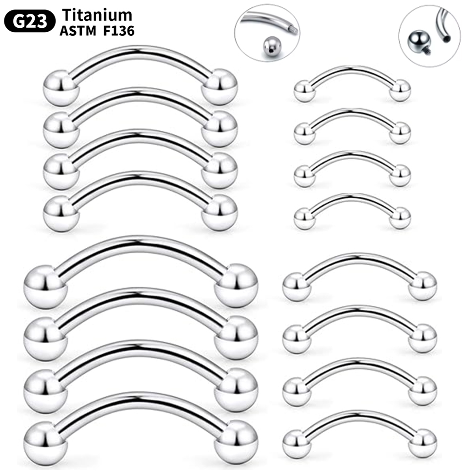 1Pc Titanium Piercing Curved B - Eyebrow Curved Barbell recension och pris