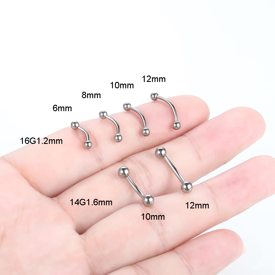 1Pc Titanium Piercing Curved B - Eyebrow Curved Barbell recension och pris