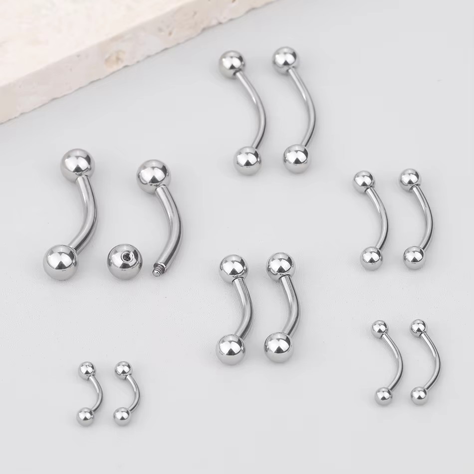 1Pc Titanium Piercing Curved B - Eyebrow Curved Barbell recension och pris