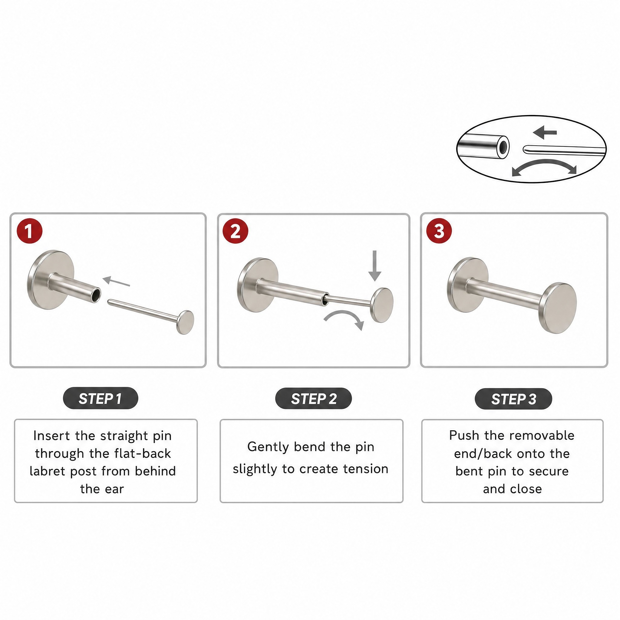 10pcs ASTM F136 Titanium Push  - Body Jewelry Threadless recension och pris