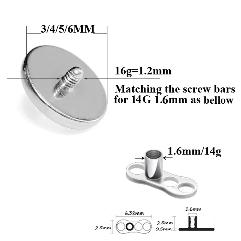 1PC Titanium Prong Flash Film  - Body Jewelry Dermal recension och pris