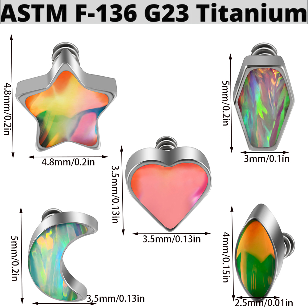 1PC Titanium Prong Flash Film  - Body Jewelry Dermal recension och pris