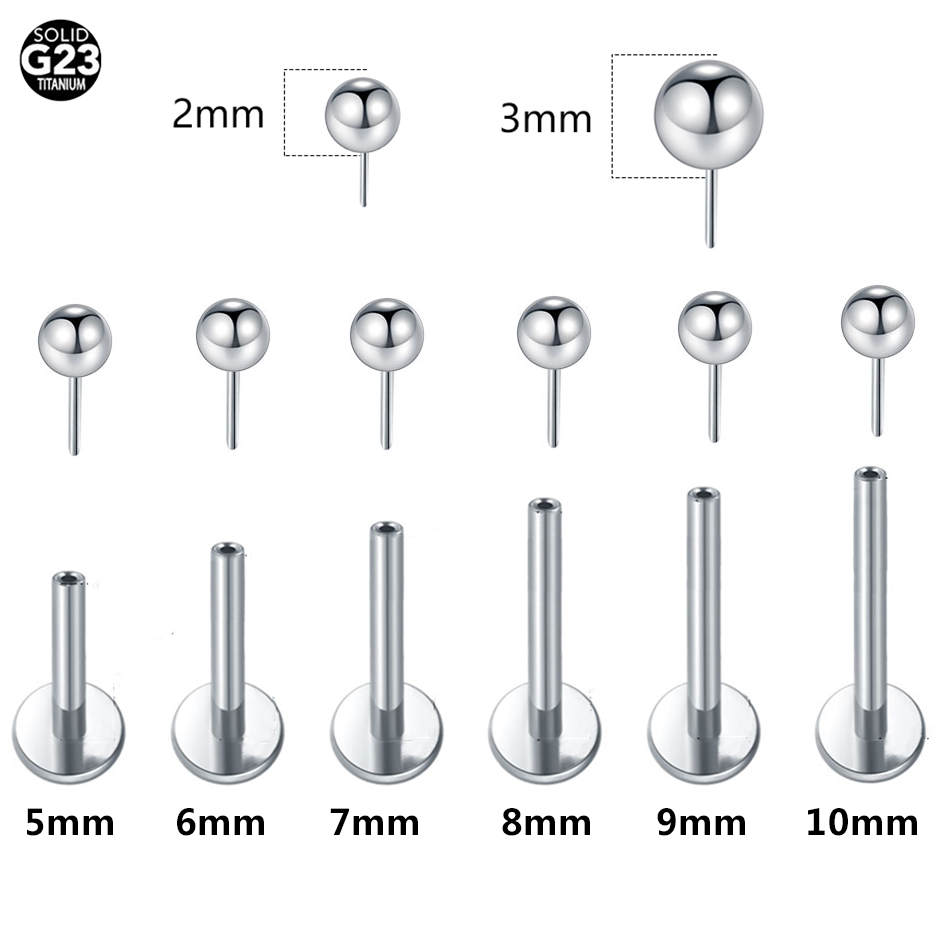 1/10pcs Titanium Push-in Balls - Body Jewelry Threadless recension och pris