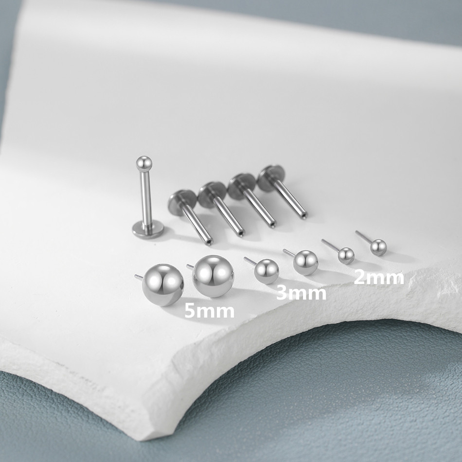 1/10pcs Titanium Push-in Balls - Body Jewelry Threadless recension och pris