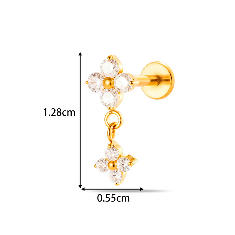1PC G23 Titanium 16G Labret St - Body Jewelry Threadless recension och pris