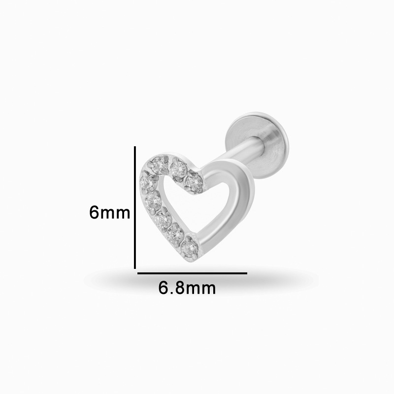 1PC G23 Titanium Heart Cartila - Body Jewelry Internally Threaded recension och pris