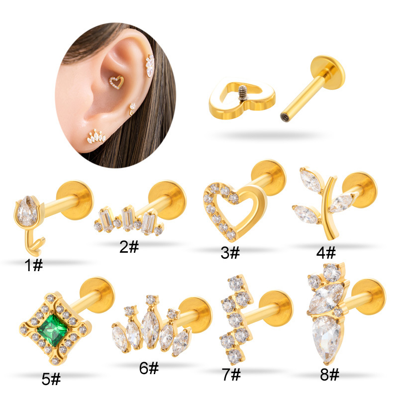 1PC G23 Titanium Heart Cartila - Body Jewelry Internally Threaded recension och pris