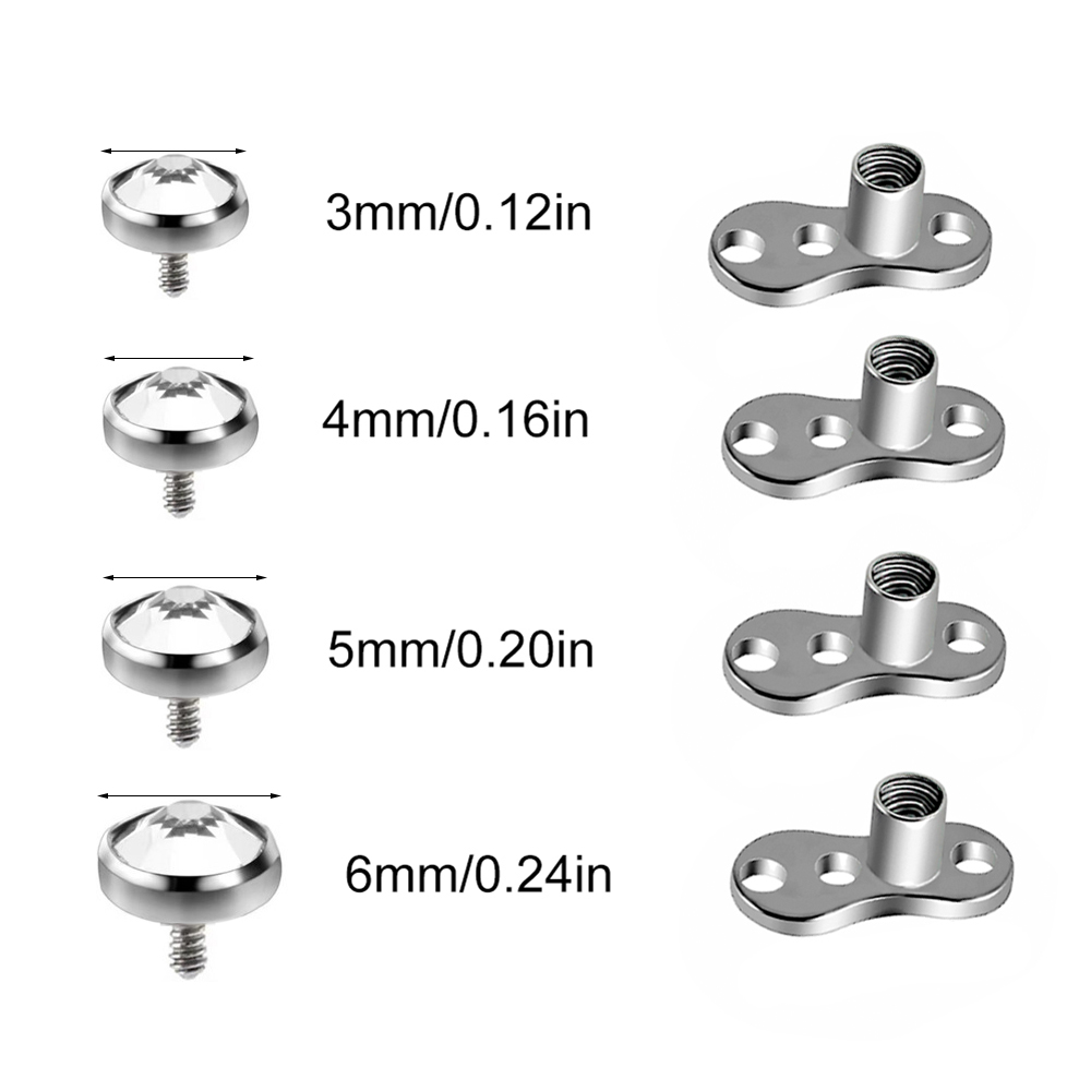 9PCS-1PC Surgical Steel Skin D - Body Jewelry Dermal recension och pris