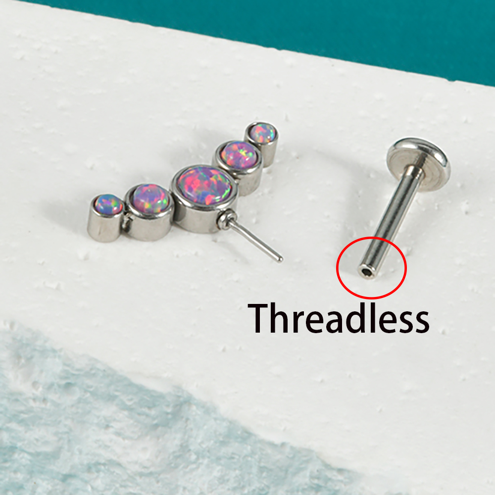 1PC Surgical Steel CZ Gem Opal - Body Jewelry Threadless recension och pris