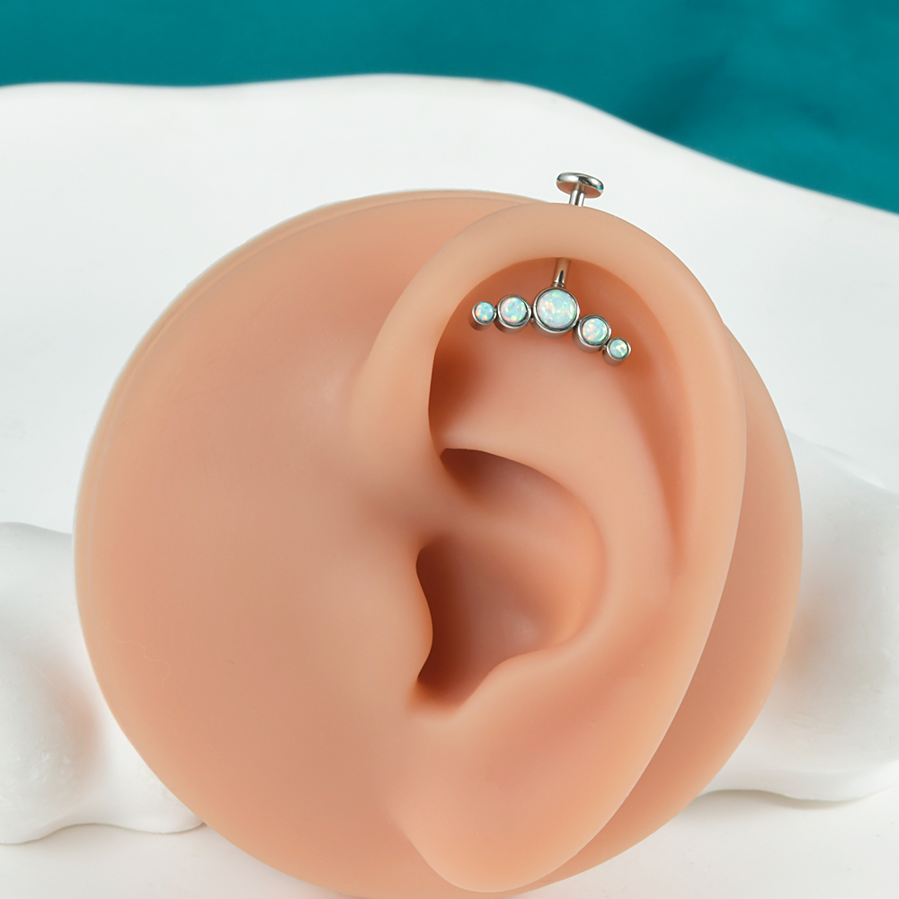 1PC Surgical Steel CZ Gem Opal - Body Jewelry Threadless recension och pris
