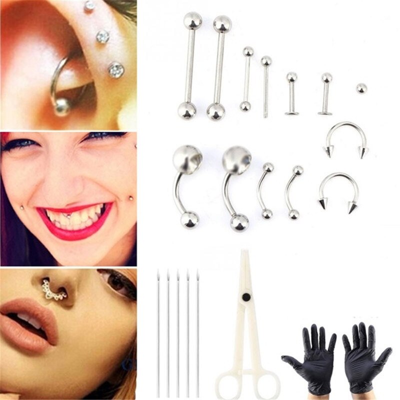 1 Set Disposable Professional  - Body Jewelry Ear Piercing recension och pris