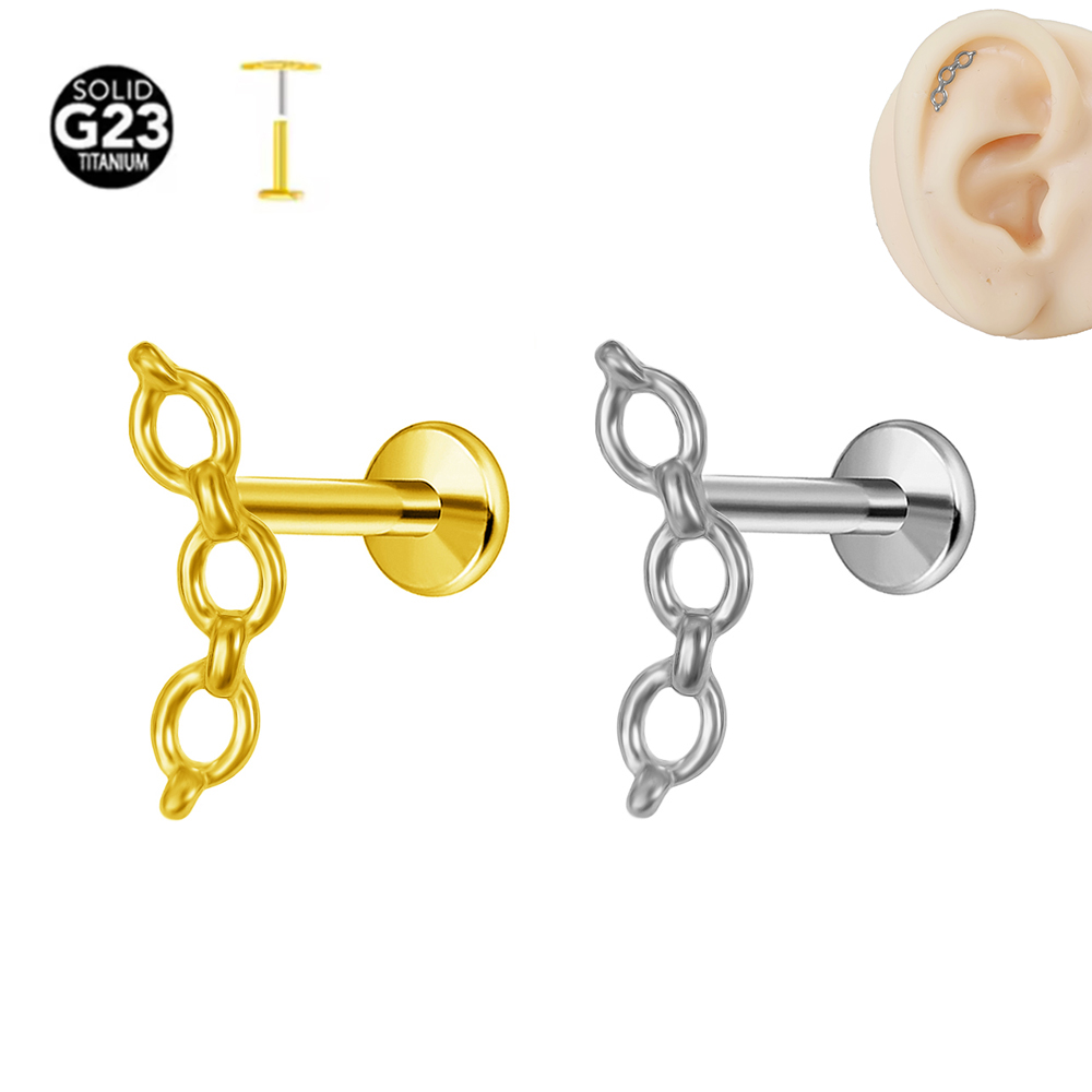 ASTM F-136 Titanium Labret Pie - Body Jewelry Threadless recension och pris